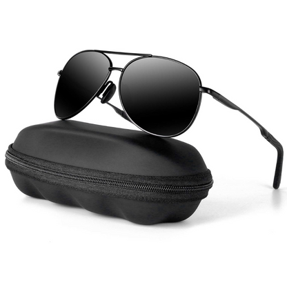 Premium Polariserede Aviator Solbriller – Stil møder beskyttelse Tech Butik Sort stel - Sort linse