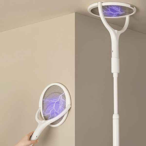 Flexible Fly Racket Genopladelig Elektrisk Fluesmækker med 90° Drejelig Hoved Insektfælder og -afskrækningsmidler Tech Butik