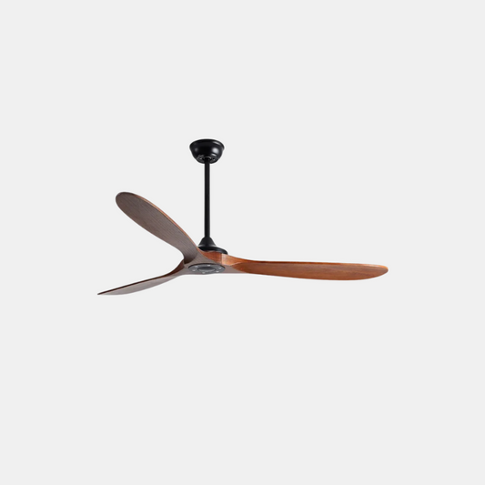 EcoLuxe Loftventilator med Trælook-Blade, LED Lys & Fjernbetjening Loftventilatorer Tech Butik Sort 106cm