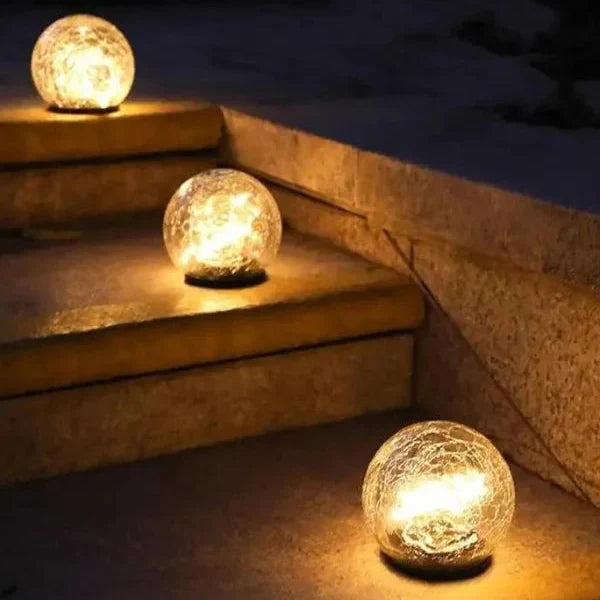 Stilfulde udendørslys – fortryllende solcelledrevet glaskugle med varm glød Outdoor Lights Tech Butik