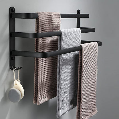 Væghængt Badeværelseshåndklædeholder med Flere Niveauer og Krog Stativ Tech Butik 3 Bar 40 Cm