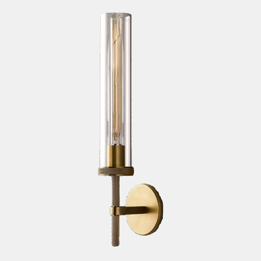 Moderne Opadstående Glas Væglampe til Elegante Interiører Væglampe Tech Butik Lakeret Bruneret Messing