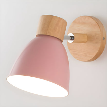 Træ Nordic Væglampe med Kontakt – Justerbar Moderne Sengelampe Væglamper Tech Butik Rosa Nej