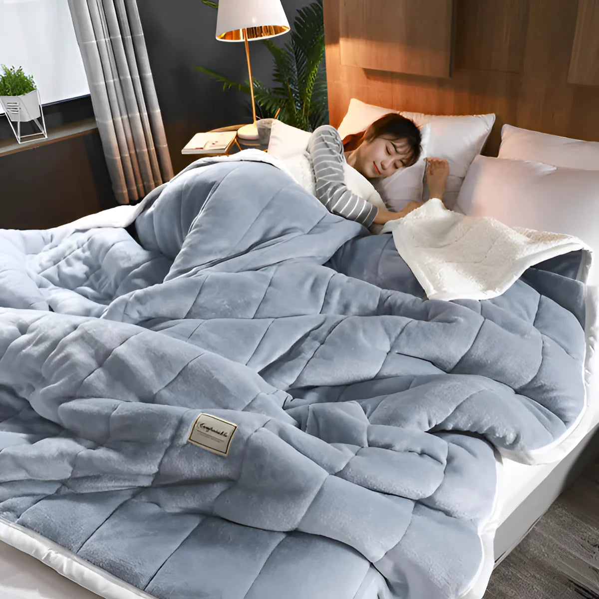 Vægtet Fleece Dynebetræk Tæppe – Blødt & Hyggeligt Komfort Sengetøj Tech Butik