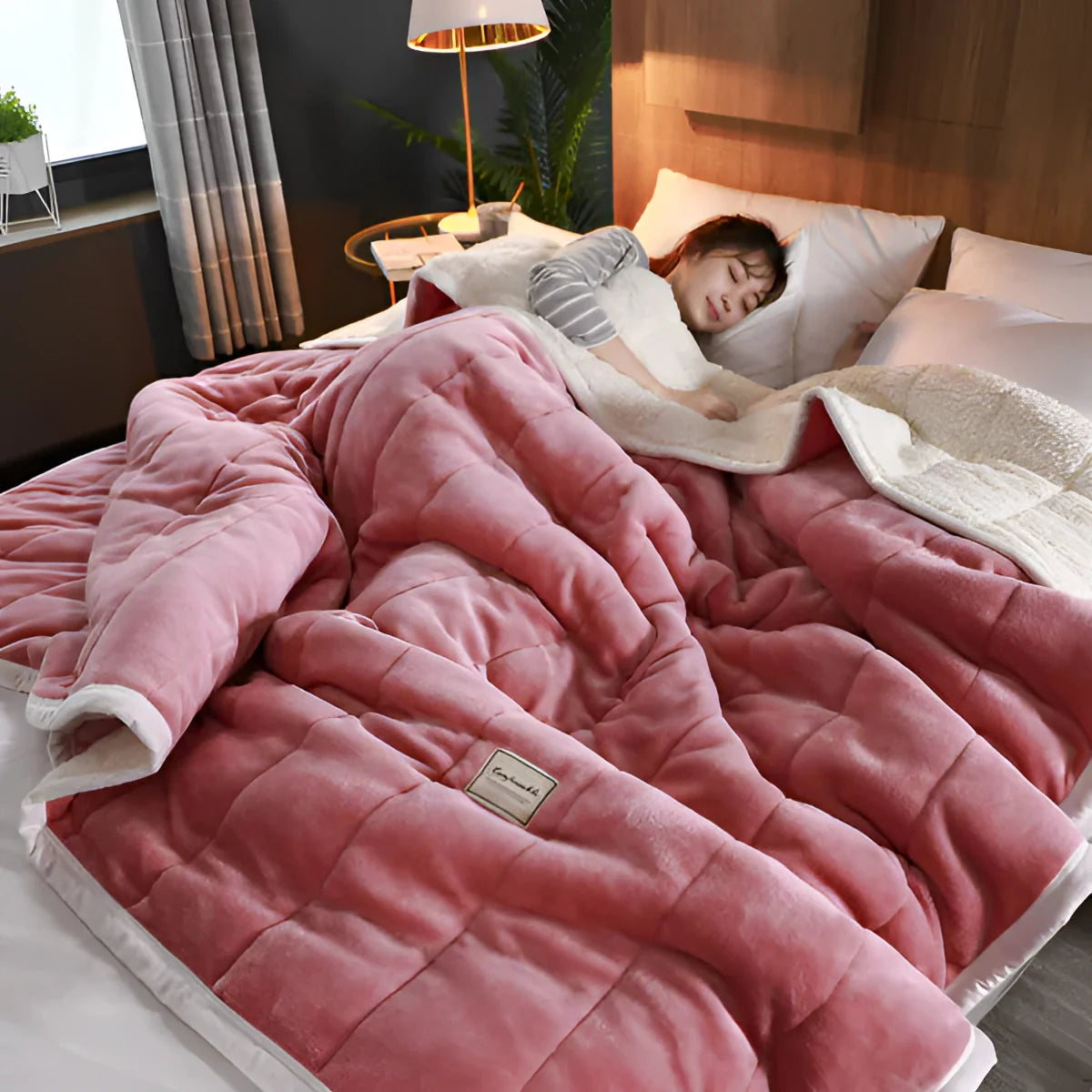 Vægtet Fleece Dynebetræk Tæppe – Blødt & Hyggeligt Komfort Sengetøj Tech Butik Rød 120x200cm