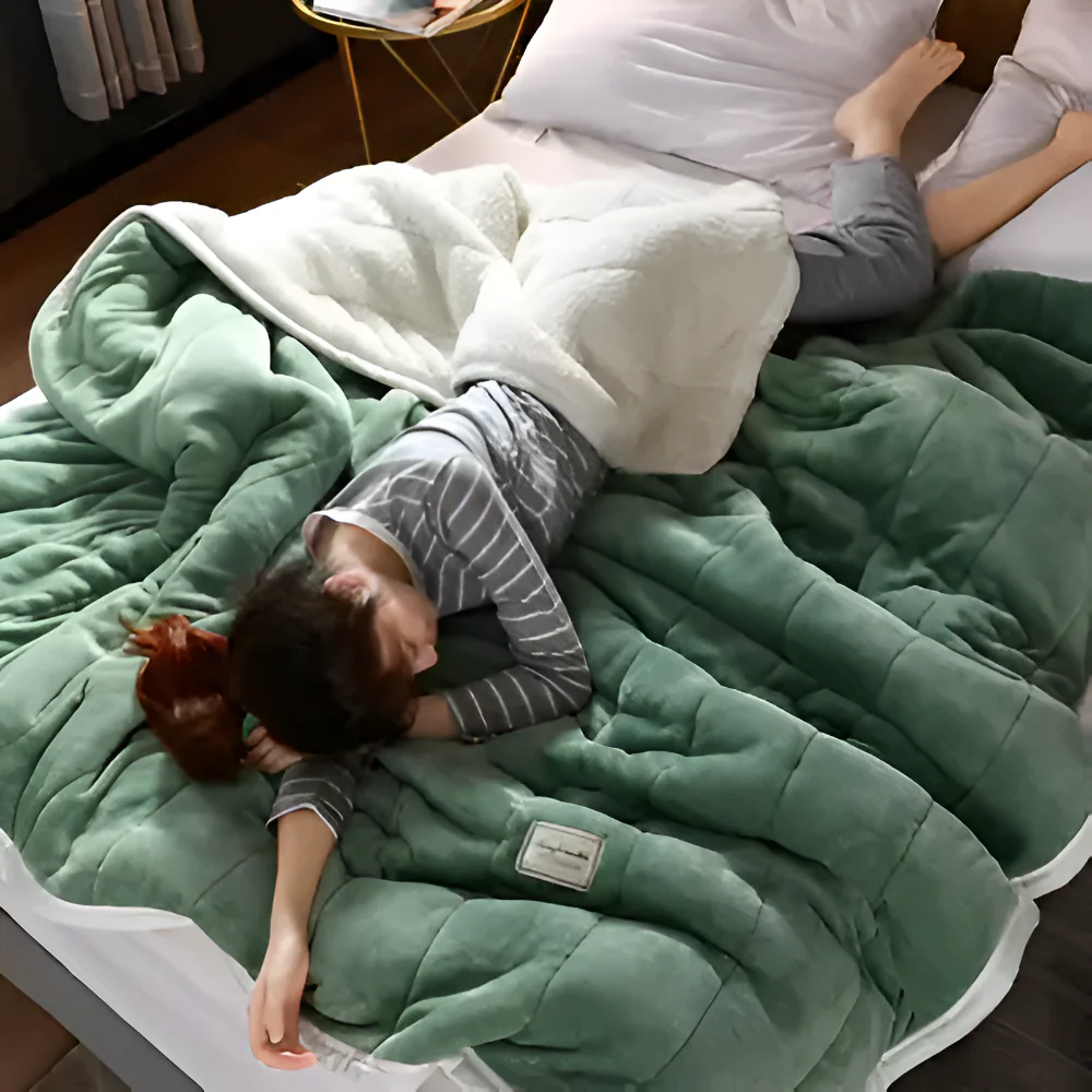 Vægtet Fleece Dynebetræk Tæppe – Blødt & Hyggeligt Komfort Sengetøj Tech Butik