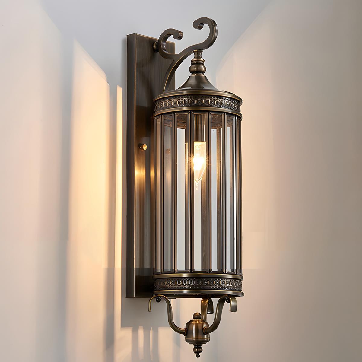 Vandtæt Udendørs Vintage LED Verandalampe Væglampe Tech Butik Bronze 18 cm L x 75 cm H