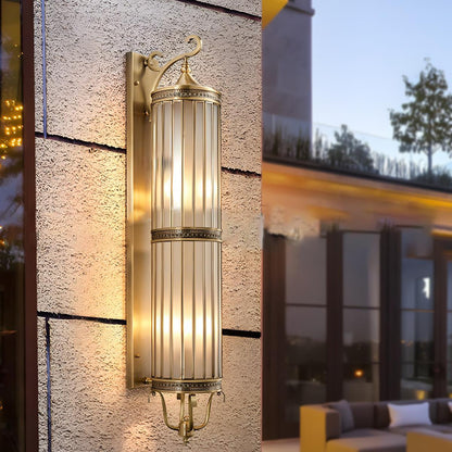 Vandtæt Udendørs Vintage LED Verandalampe Væglampe Tech Butik Kobber Frosted 18 cm L x 100 cm H