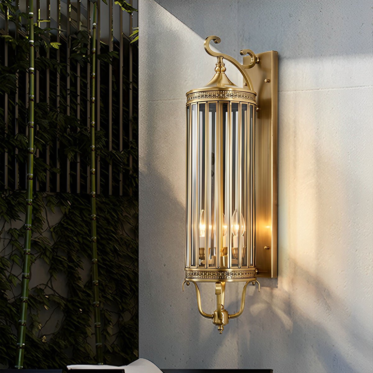 Vandtæt Udendørs Vintage LED Verandalampe Væglampe Tech Butik Kobber 18 cm L x 75 cm H