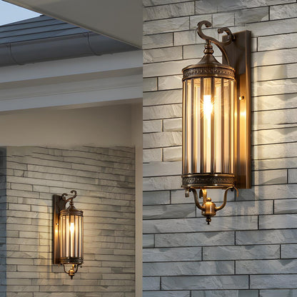 Vandtæt Udendørs Vintage LED Verandalampe Væglampe Tech Butik Bronze 15 cm L x 55 cm H