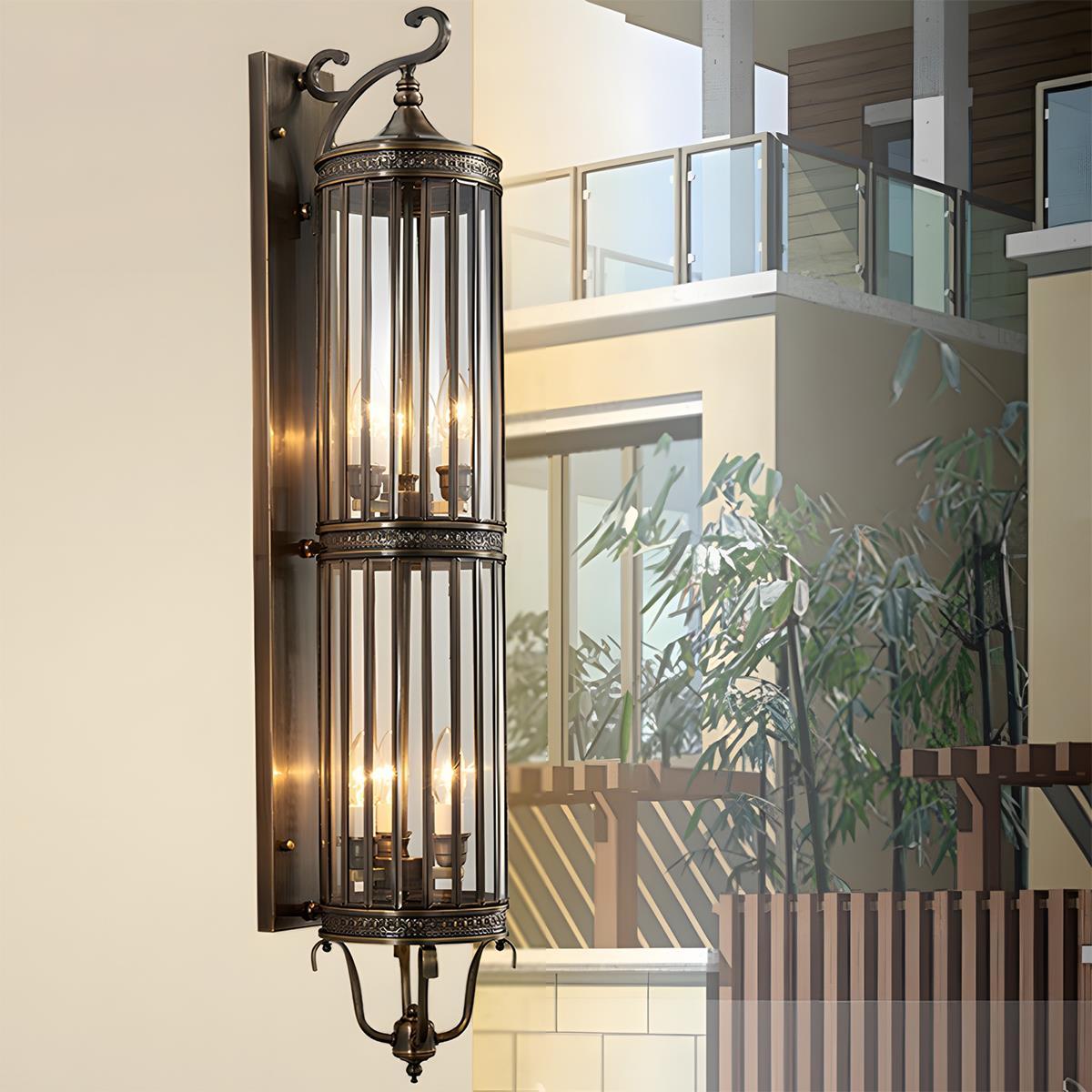 Vandtæt Udendørs Vintage LED Verandalampe Væglampe Tech Butik Bronze 18 cm L x 100 cm H