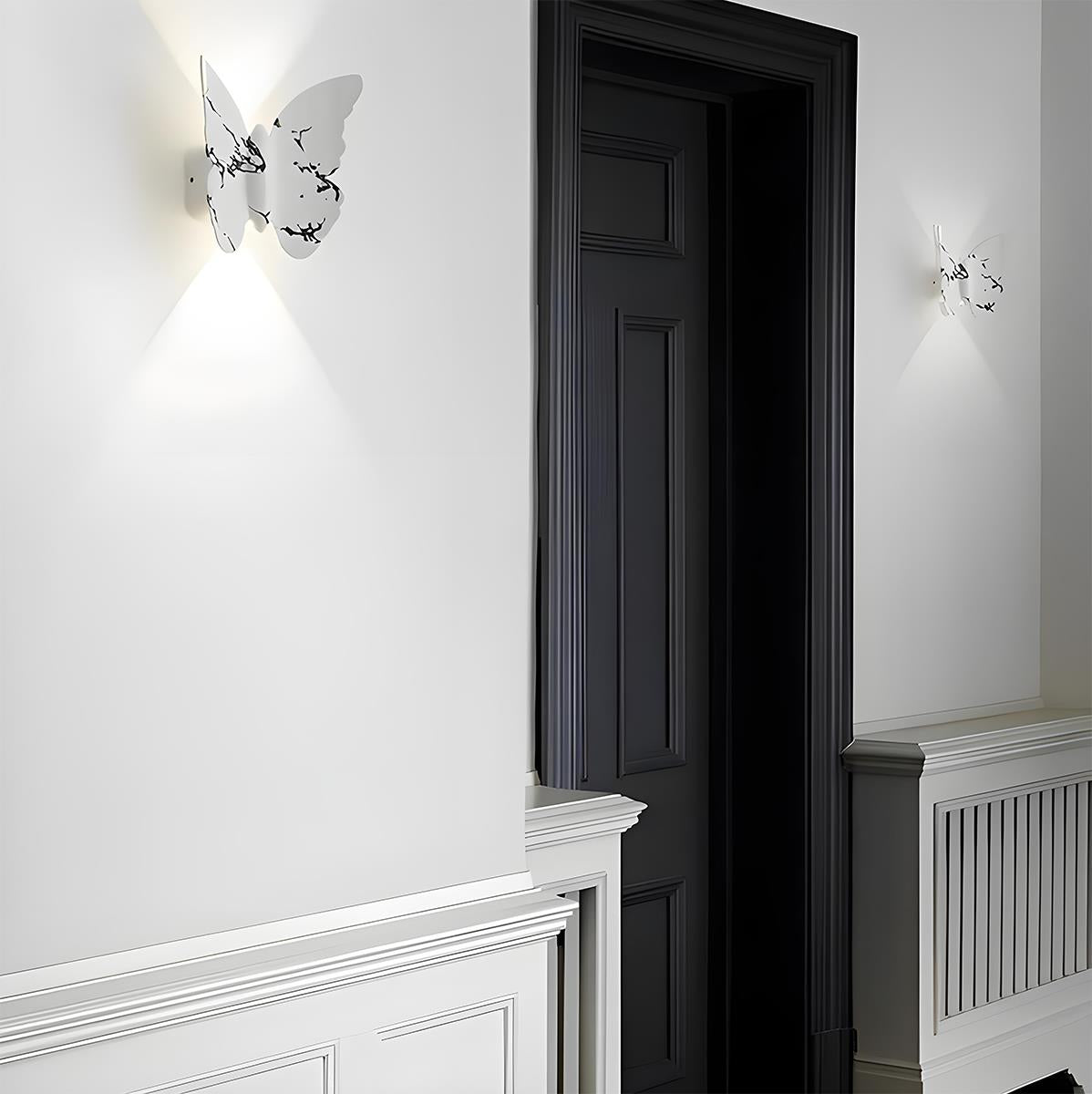 Vandtætte Moderne Udendørs LED Væglamper i Dyreformer Væglampe Tech Butik Sommerfugl Sort Hvid Varm Hvid