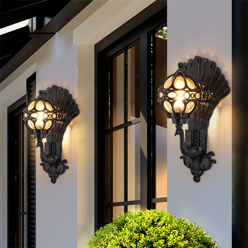 Vandtæt Retro Påfugl Udendørs Væglampe – Vintage Europæisk Elegance til Udendørsområder Udendørs belysning Tech Butik