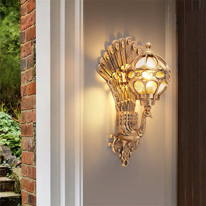 Vandtæt Retro Påfugl Udendørs Væglampe – Vintage Europæisk Elegance til Udendørsområder Udendørs belysning Tech Butik Bronze