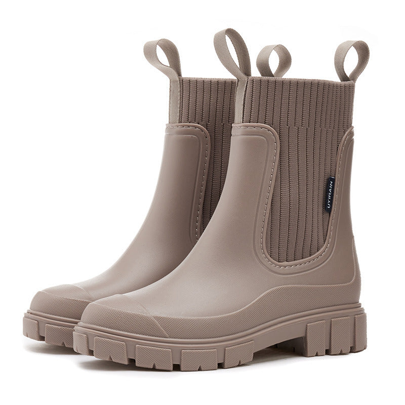 Vandtætte Regnstøvler med Non-Slip Sål – Ideelle til Udendørs Eventyr Regnstøvler Tech Butik Khaki 36