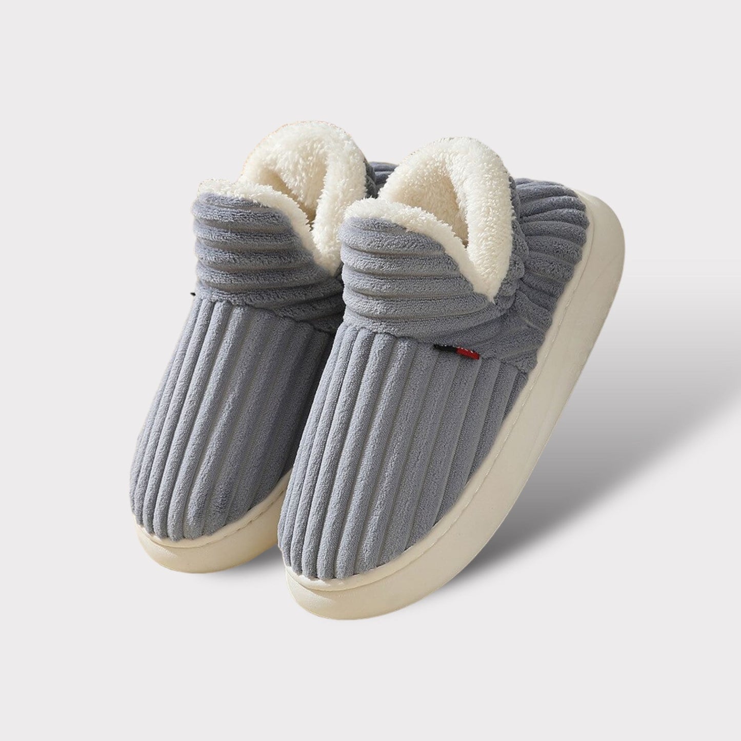 Dame Plys Varm Skridsikker Indendørs Tøfler Sutsko Tech Butik Grå 36-37