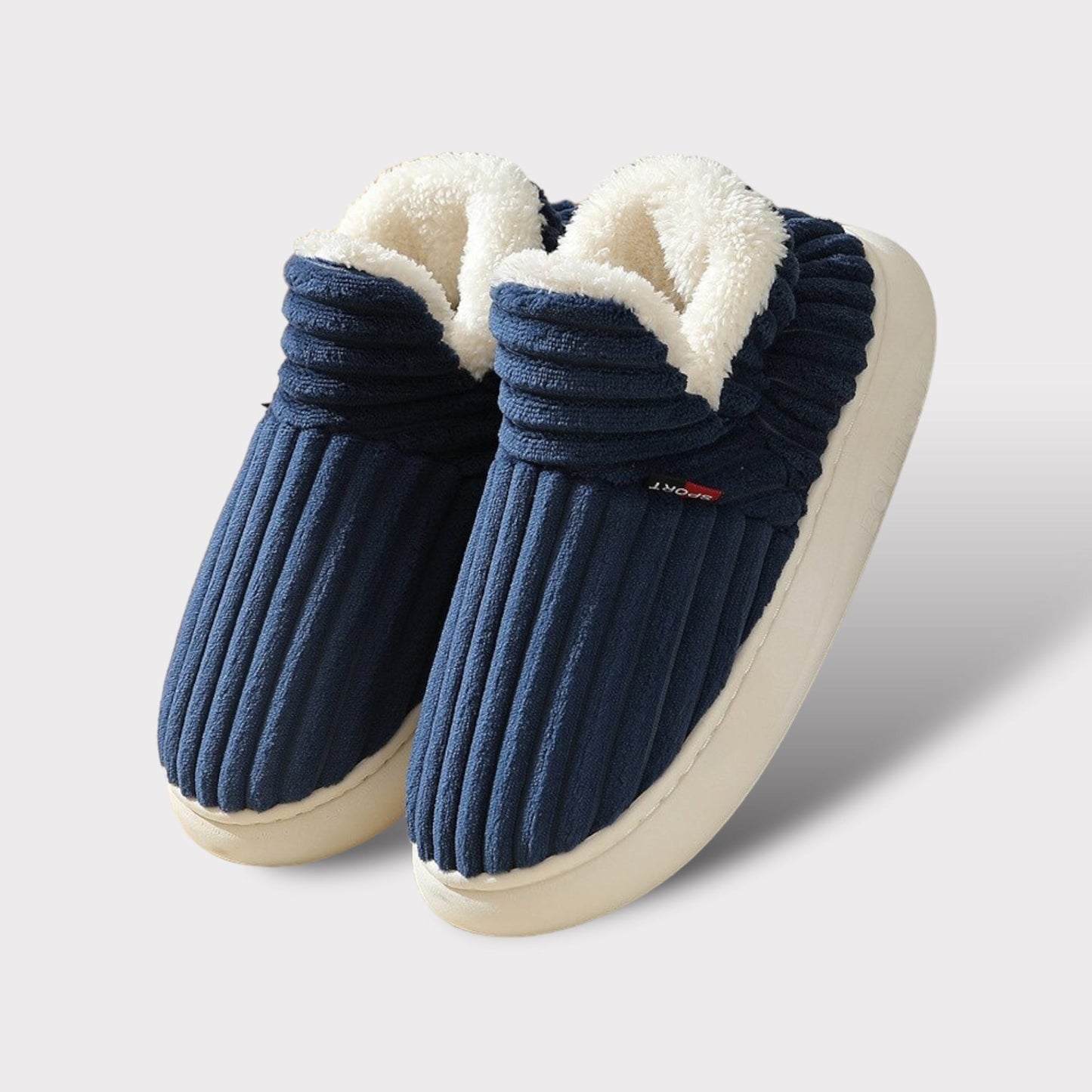 Dame Plys Varm Skridsikker Indendørs Tøfler Sutsko Tech Butik Blå 36-37