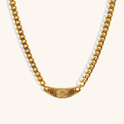 Vintage Vedhængshalskæde – Glimt af Sofistikeret Stil Necklace Tech Butik Citrin 18k Gul Guld