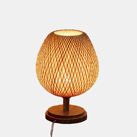 Vintage Bamboe Bordlampe til Hyggelig Atmosfære i Dit Hjem Bordlampe Tech Butik Lille træfod H36 cm * B23 cm