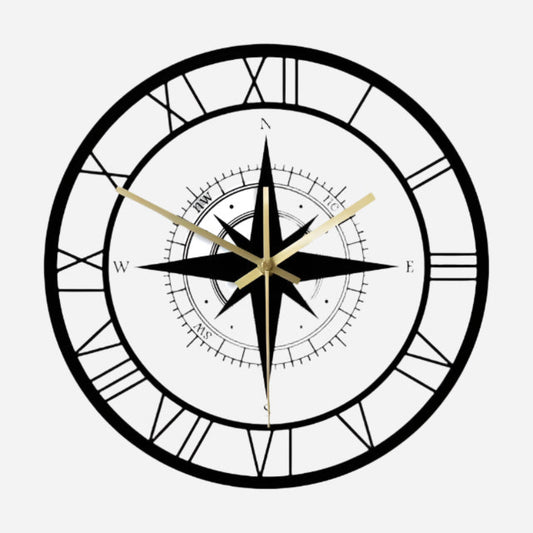 Vintage Compass Silent vægur til boligindretning Ure Tech Butik