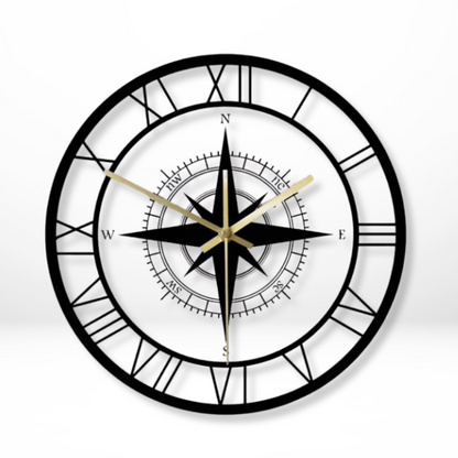 Vintage Compass Silent vægur til boligindretning Ure Tech Butik