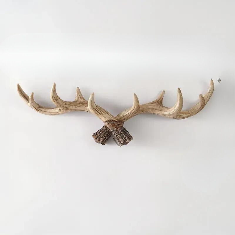 Vintage Geweihanger - Retro Kapstok til Entré, Gang og Stue Opbevaring Frakkeholder Tech Butik M (14*40) Lys brun