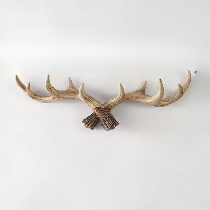 Vintage Geweihanger - Retro Kapstok til Entré, Gang og Stue Opbevaring Frakkeholder Tech Butik M (14*40) Lys brun