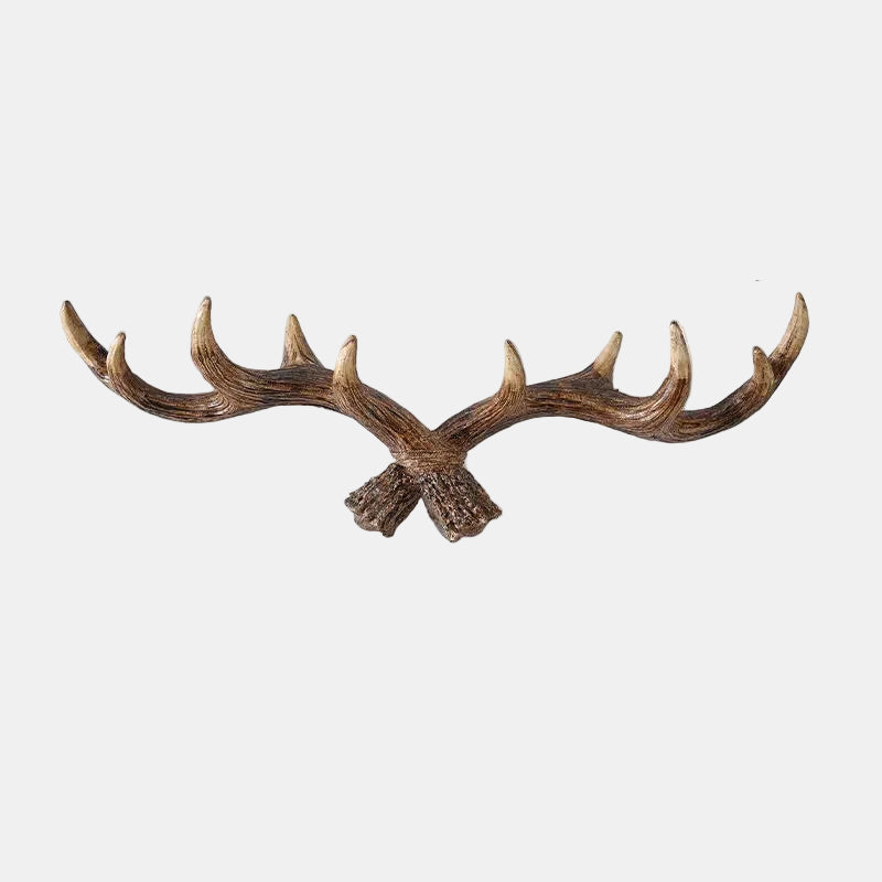 Vintage Geweihanger - Retro Kapstok til Entré, Gang og Stue Opbevaring Frakkeholder Tech Butik S (9.5*28) Mørk brun