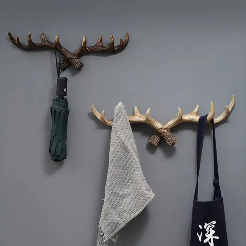 Vintage Geweihanger - Retro Kapstok til Entré, Gang og Stue Opbevaring Frakkeholder Tech Butik