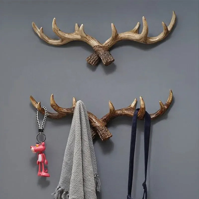 Vintage Geweihanger - Retro Kapstok til Entré, Gang og Stue Opbevaring Frakkeholder Tech Butik