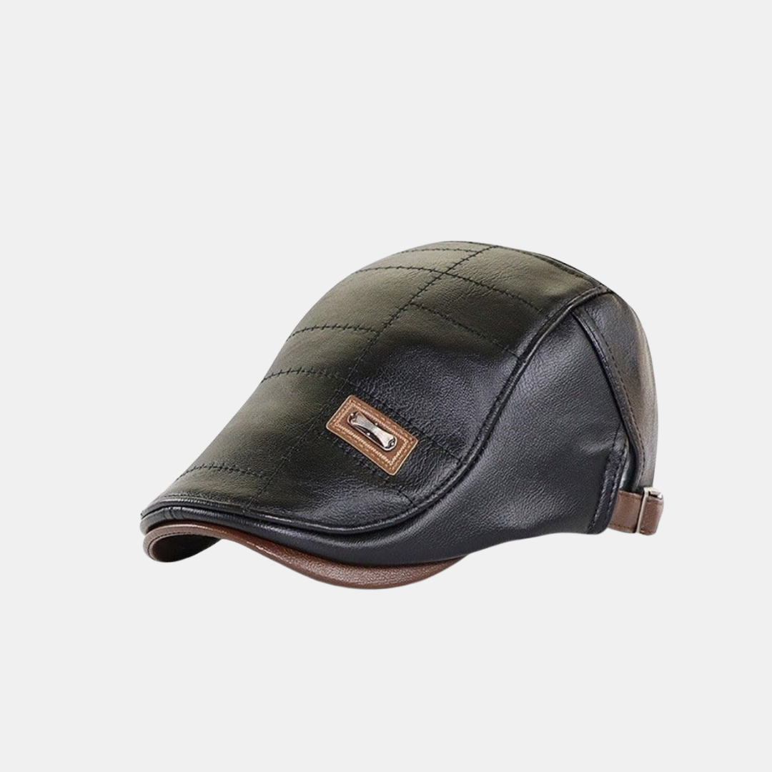 Vintage Læderbaret – Klassisk Herrestil Baretter Tech Butik Sort