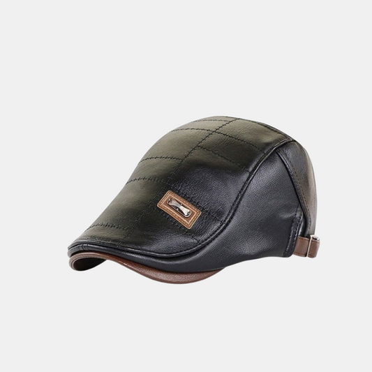 Vintage Læderbaret – Klassisk Herrestil Baretter Tech Butik Sort