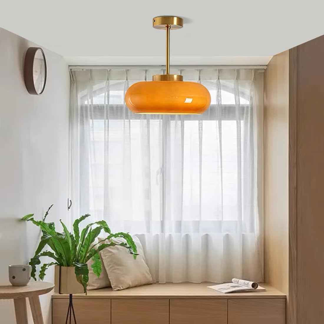 Vintage Rund Glas Loftlampe Loftlamper Tech Butik