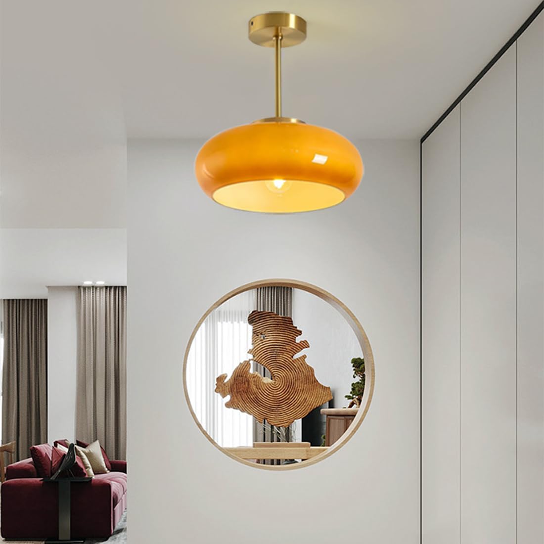 Vintage Rund Glas Loftlampe Loftlamper Tech Butik