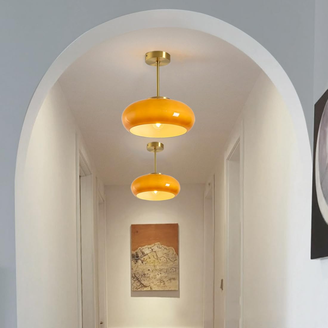 Vintage Rund Glas Loftlampe Loftlamper Tech Butik