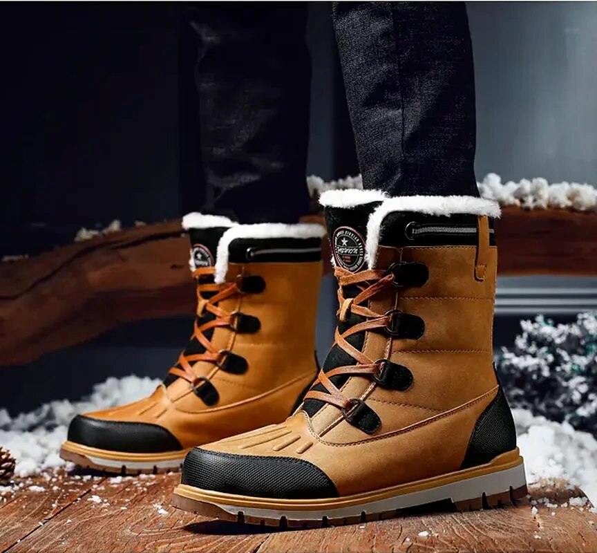 Herre Vinterstøvler til Sne med Varm Fuskepelsforing Herresneakers til vinteren Tech Butik