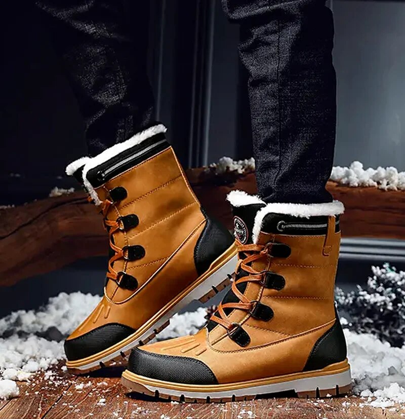 Herre Vinterstøvler til Sne med Varm Fuskepelsforing Herresneakers til vinteren Tech Butik