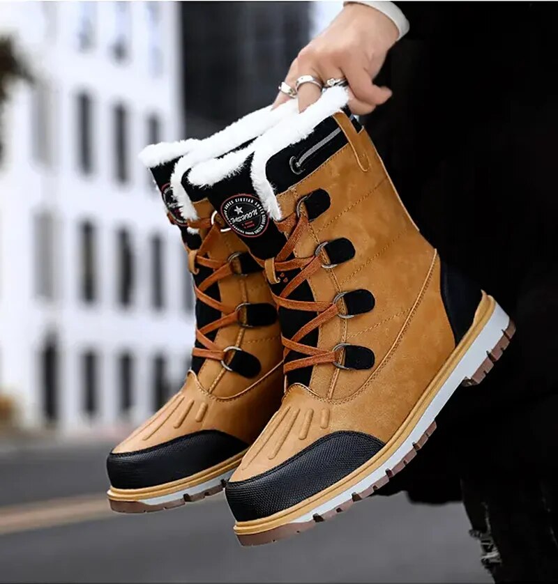 Herre Vinterstøvler til Sne med Varm Fuskepelsforing Herresneakers til vinteren Tech Butik