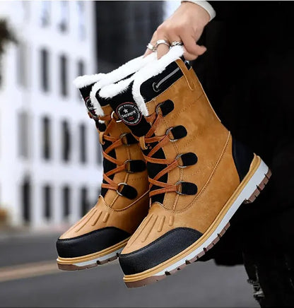 Herre Vinterstøvler til Sne med Varm Fuskepelsforing Herresneakers til vinteren Tech Butik