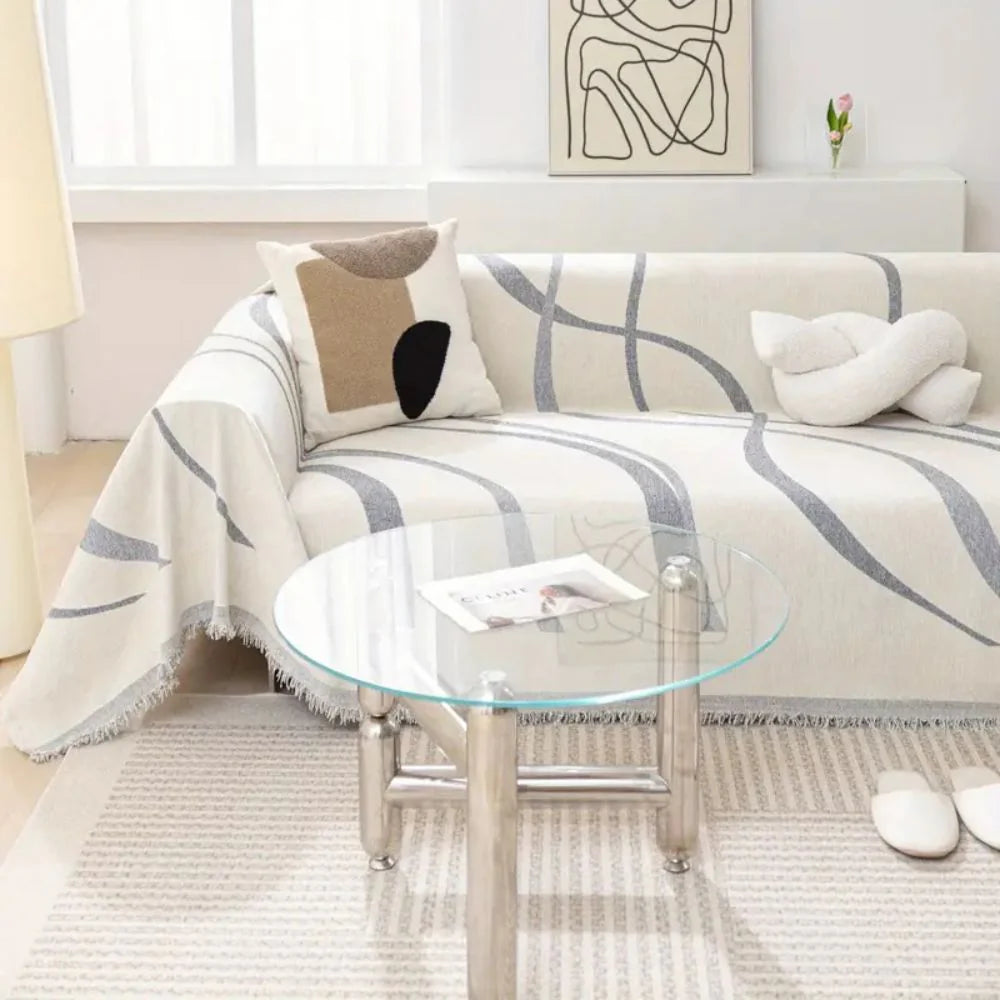 Vendbar Chenille- og Bomuldssofaovertræk – Blød og Luksuriøs Beskyttelse Sofa Covers Tech Butik