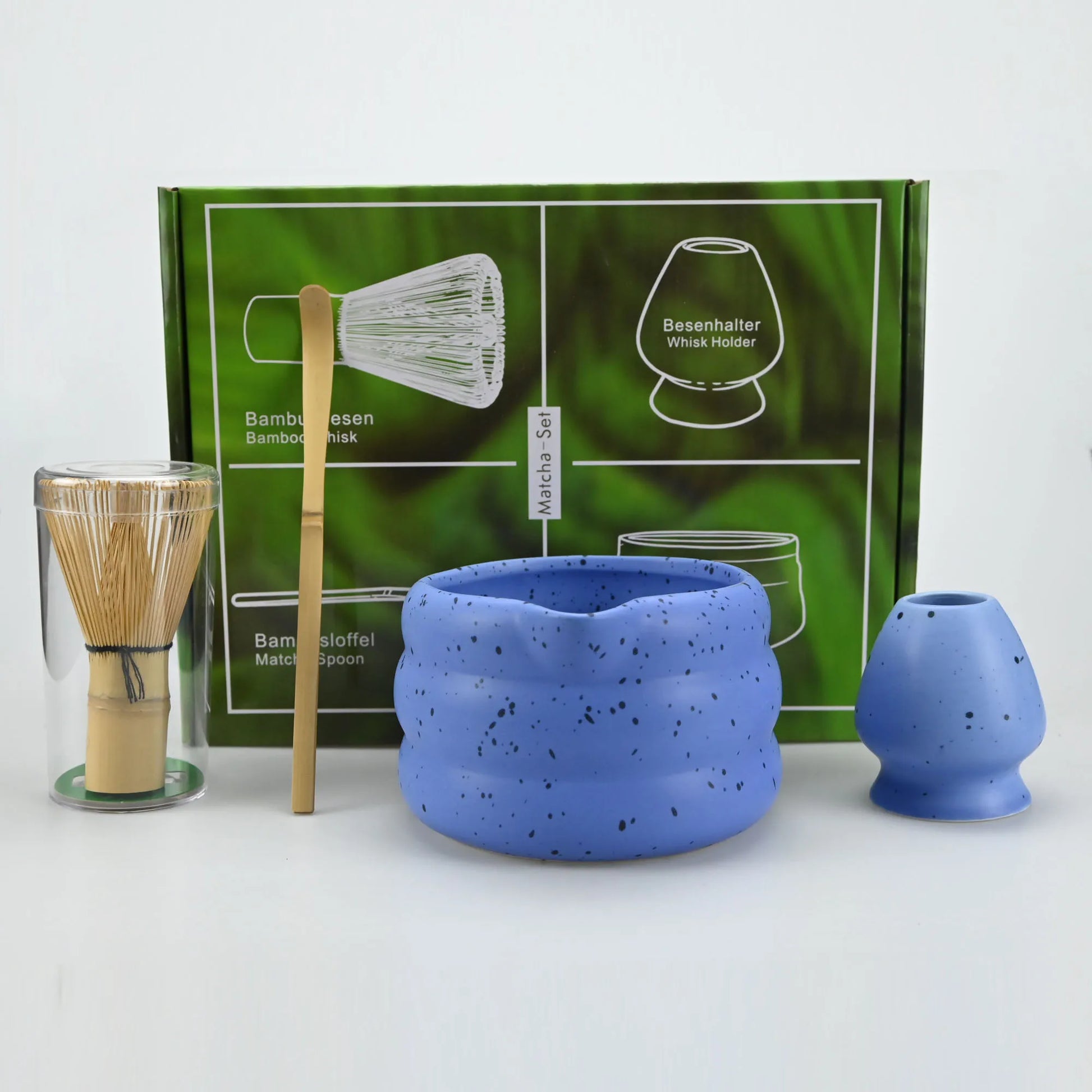 Traditionelt Matcha Tesæt – 4 Dele med Skål og Pisker Tea Set Tech Butik
