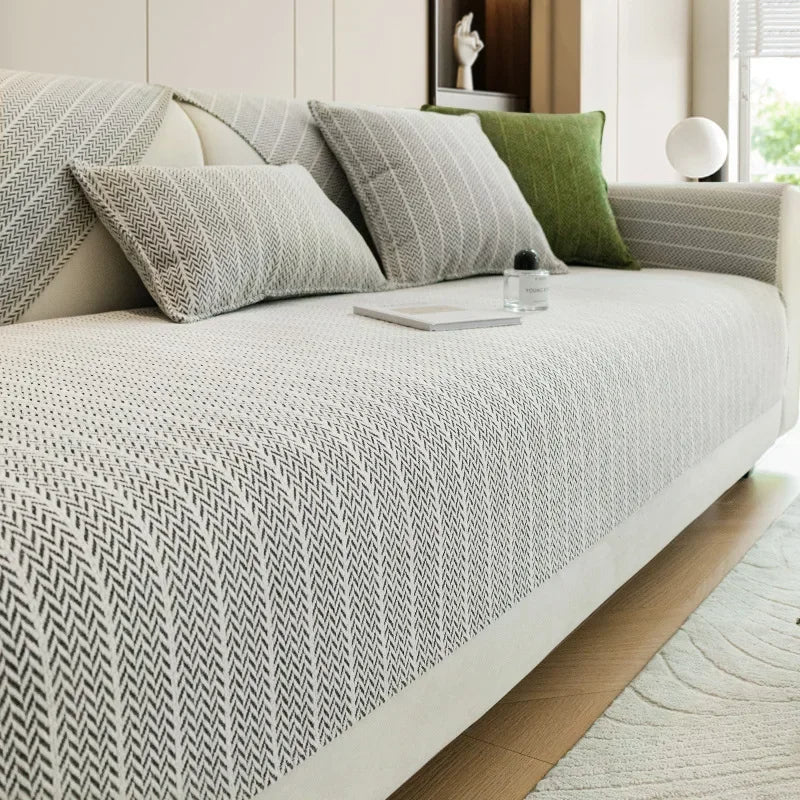 Skridsikkert Sofabetræk til Daglig Beskyttelse Sofa Cover Tech Butik Lysegrå 70x70cm