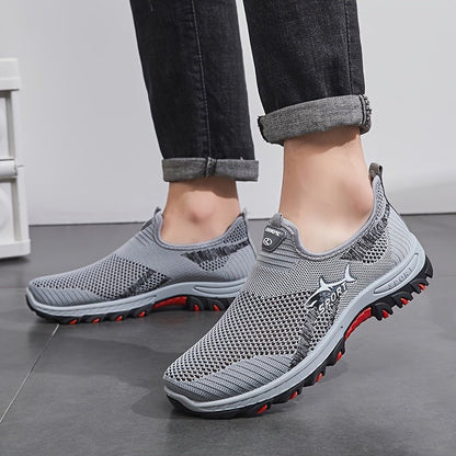 Herres Slip-On vandresko med Åndbar Komfort og Fleksibel Støtte Slip-On Gå-Sko Tech Butik