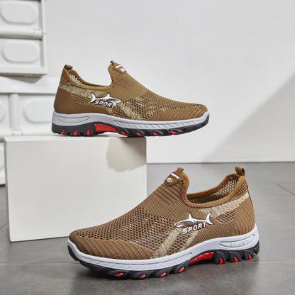 Herres Slip-On vandresko med Åndbar Komfort og Fleksibel Støtte Slip-On Gå-Sko Tech Butik Brun 39