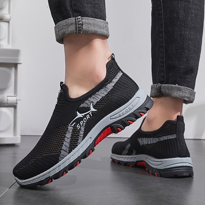 Herres Slip-On vandresko med Åndbar Komfort og Fleksibel Støtte Slip-On Gå-Sko Tech Butik