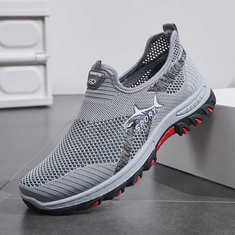 Herres Slip-On vandresko med Åndbar Komfort og Fleksibel Støtte Slip-On Gå-Sko Tech Butik