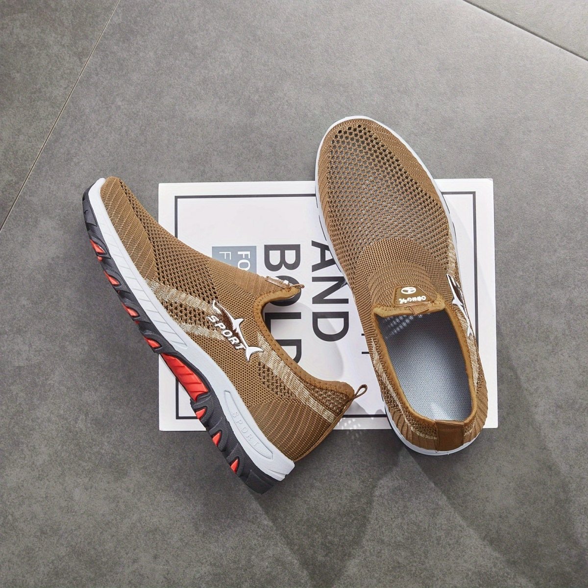 Herres Slip-On vandresko med Åndbar Komfort og Fleksibel Støtte Slip-On Gå-Sko Tech Butik