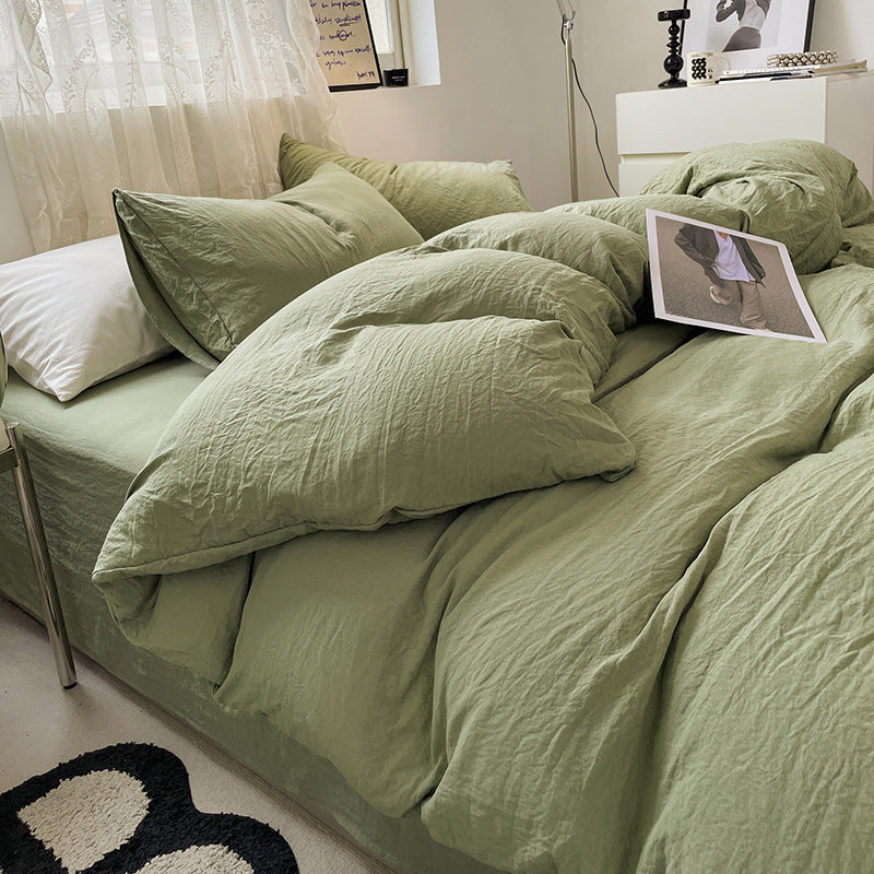 Minimalistisk Bomulds Sengetøjssæt – Enkel Elegance med Hygge og Komfort Bedding Tech Butik Oliven Tvilling