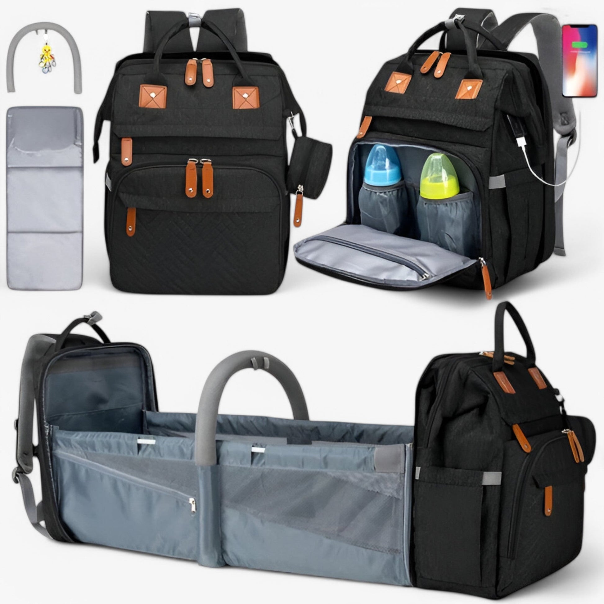 Babyrygsæk med Skiftemåtte – Praktisk og Rummelig Ble-taske til Forældre på Farten Bags Tech Butik