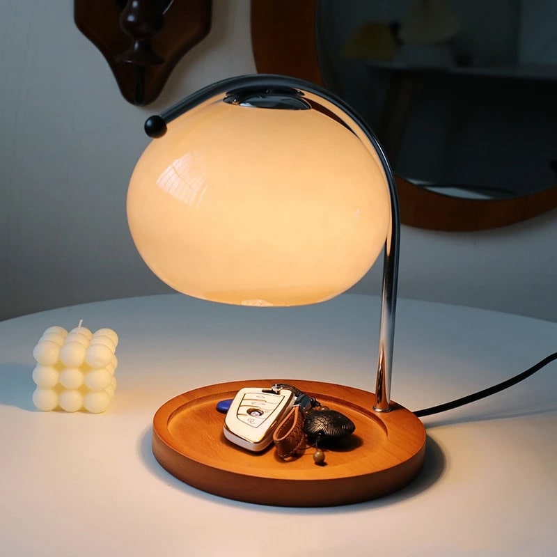 Retro Bauhaus Bordlampe – Vintage Glaslampe & Aromaterapi Lysvarmer Lamp Tech Butik